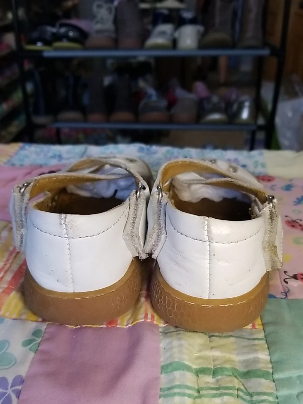 Livie & Luca White Leather Mary Jane Shoes with Criss Cross Straps Size 11 Luz